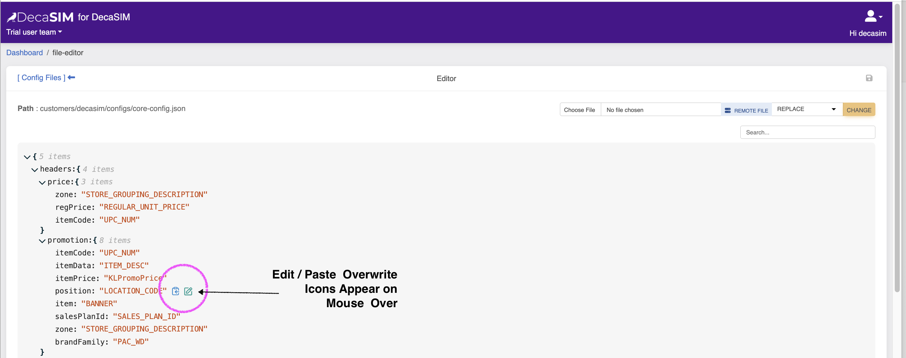 Dashboard view