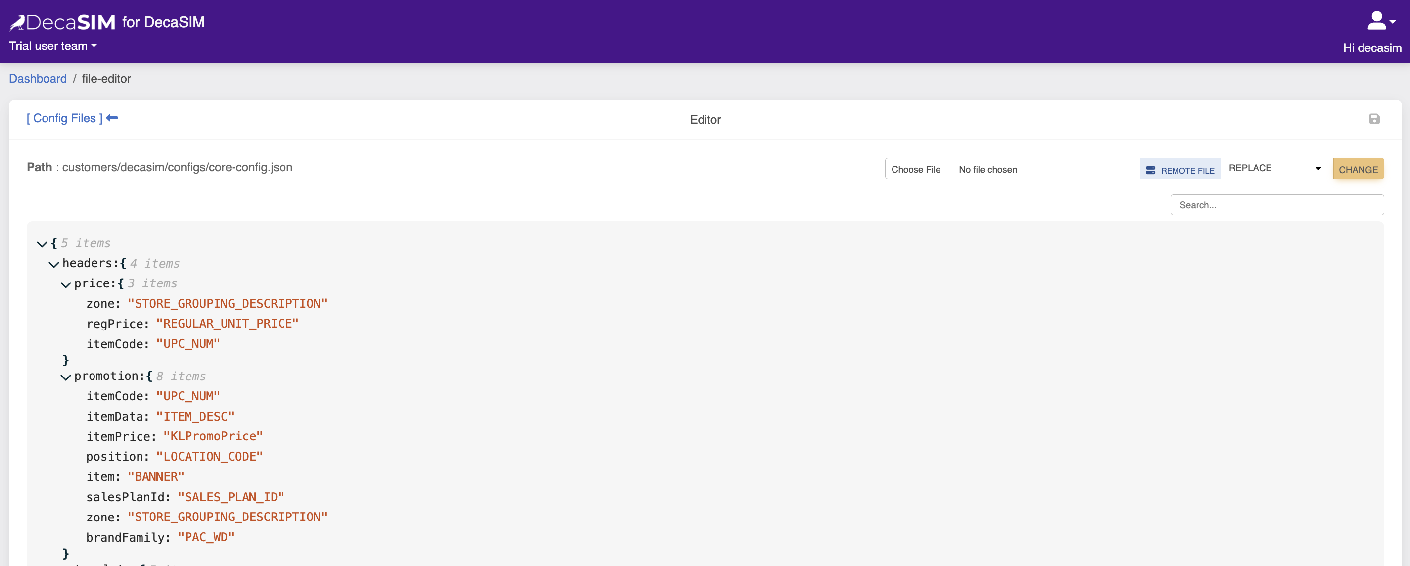 Dashboard view