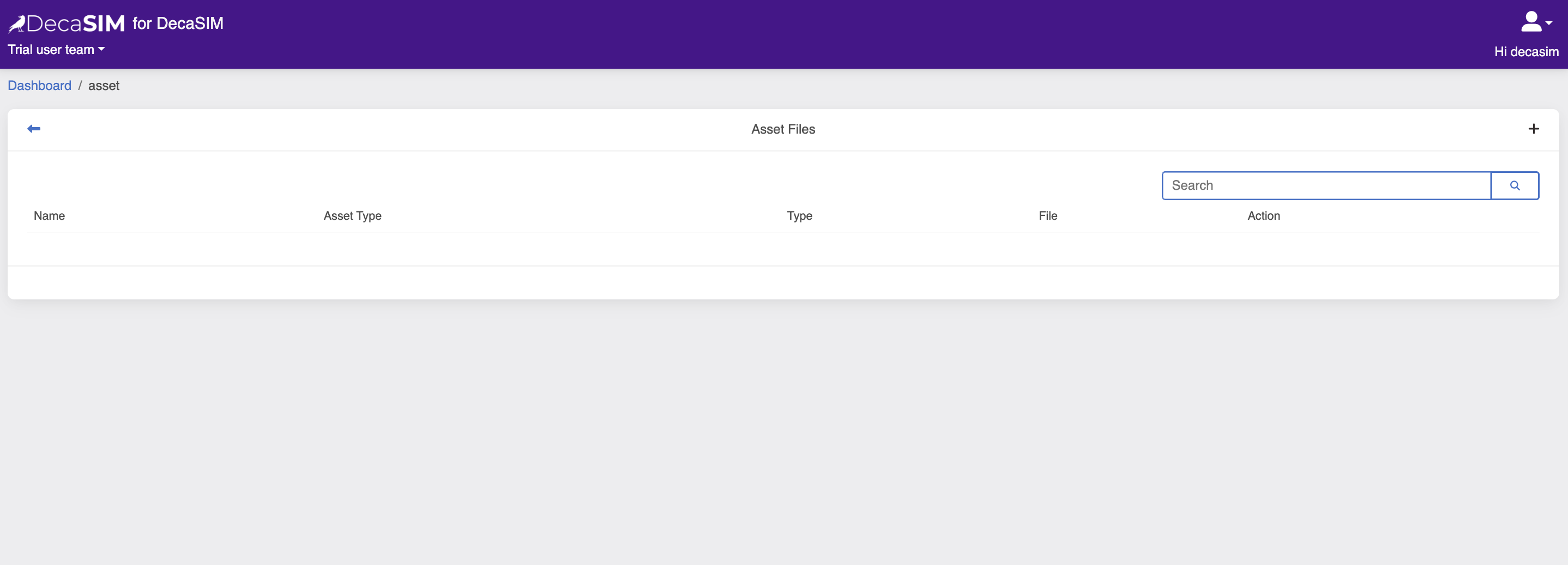 Dashboard view